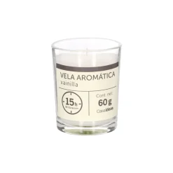 Vela con contenedor de vidrio vainilla 5,6x6,5 cm