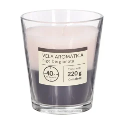 Vela con contenedor de vidrio higo bergamota 9x10 cm