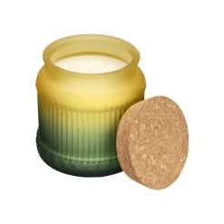 Vela de vidrio con degrade té verde