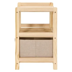 Velador dos niveles con cajón textil