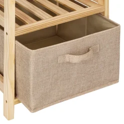 Velador dos niveles con cajón textil